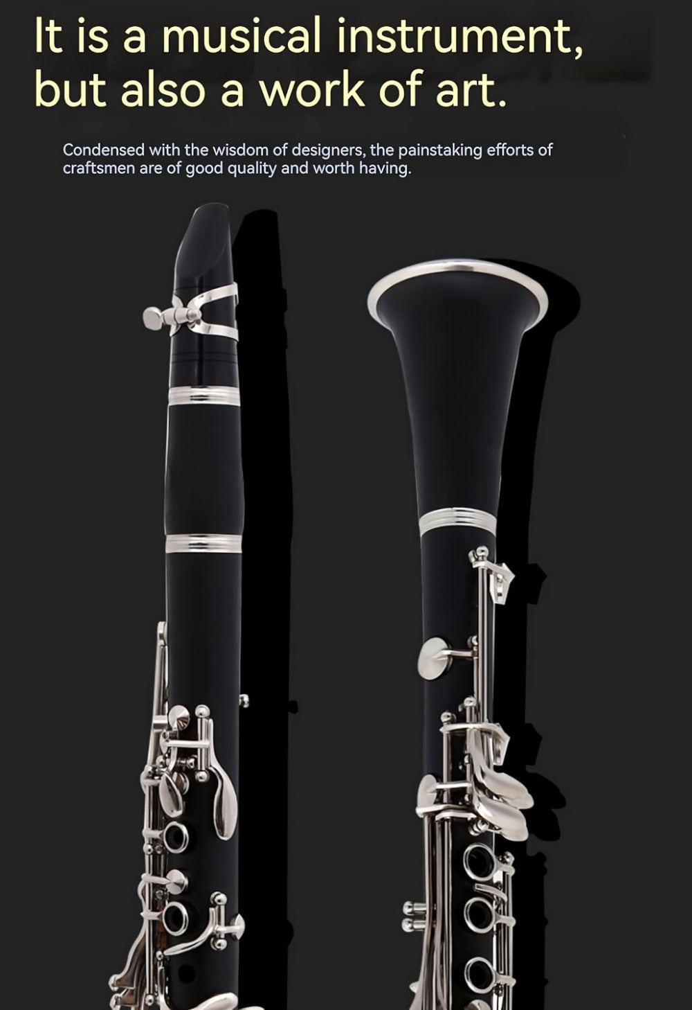 B-Flat Clarinet, HOGSN, 17-Key, Black for Lessons and Practice