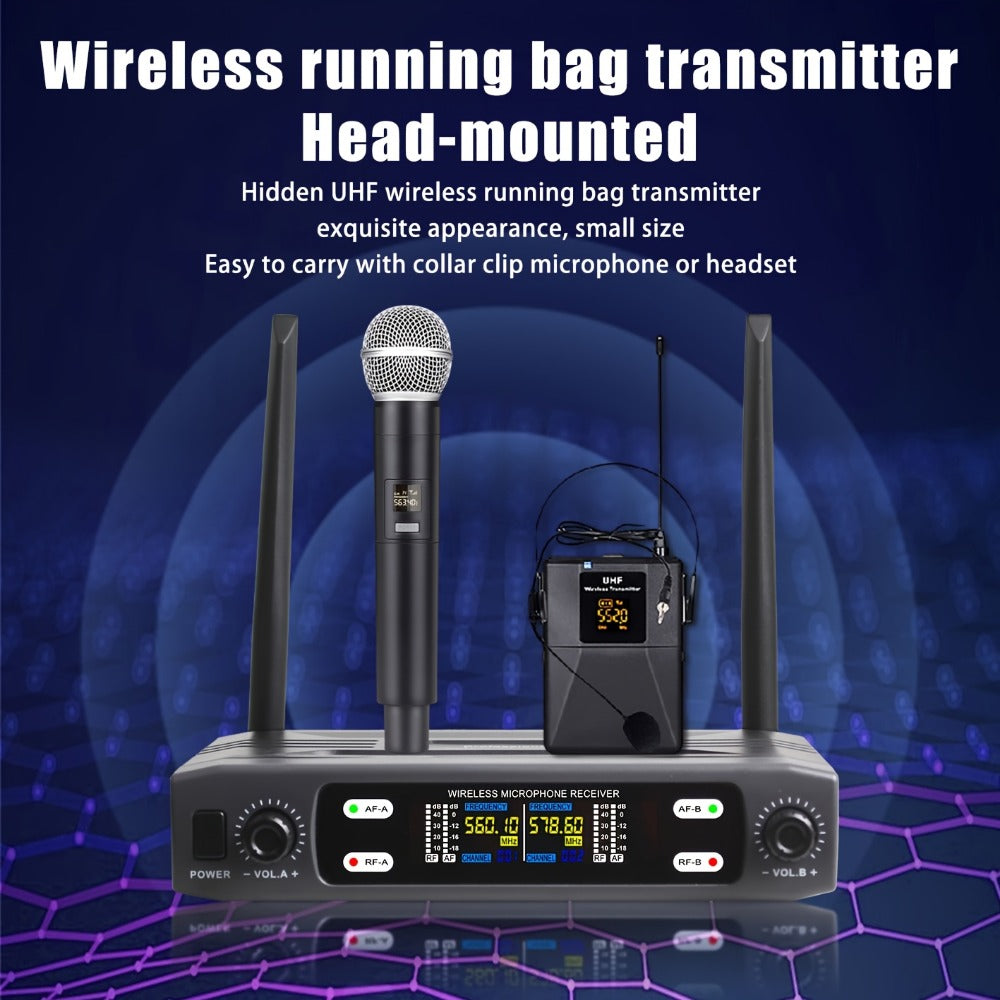 Recording Microphone, Wireless, 6.35mm, Dual, Channel for Recording and Streaming