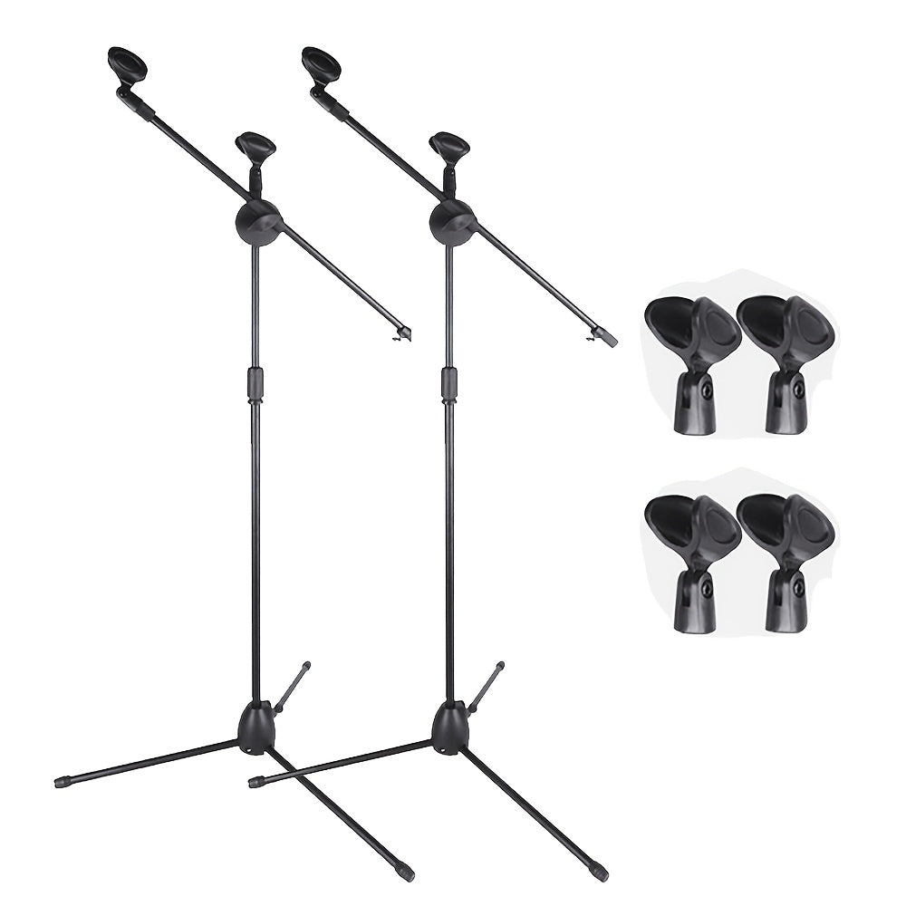 Dual Clamps Adjustable Iron Microphone Stand With Clips, For Live Performances, Stage, And KTV Singing
