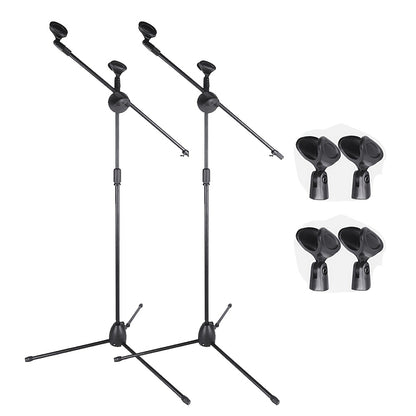 Dual Clamps Adjustable Iron Microphone Stand With Clips, For Live Performances, Stage, And KTV Singing