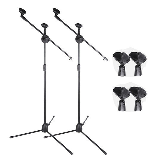 Dual Clamps Adjustable Iron Microphone Stand With Clips, For Live Performances, Stage, And KTV Singing
