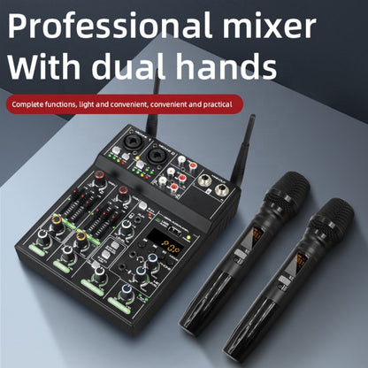 Audio Mixer, Wireless, USB, High-Quality, 4-Channel, UHF for Live Sound