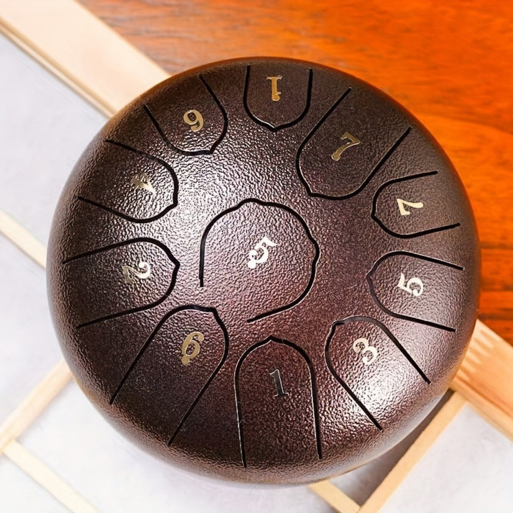 Steel Tongue Drum, 6-Inch 11-Tone Set with Tote, Mallets and Finger Cots