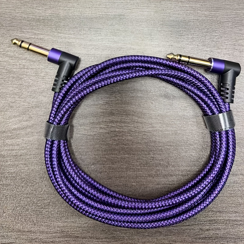 1-Pack LUTREE6.5 Audio Cable Male to Male TRS Two-Channel Balanced Power Amplifier Elbow Audio Cable Connecting Cable Double-Ended Docking Universal, Round Shape, Soft Disk Connectors, Ethernet Cable Type: Cat5e
