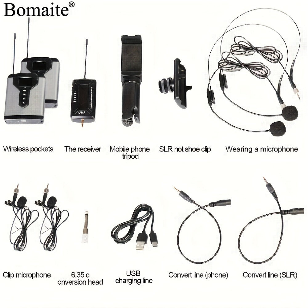 Audio Mixer, Wireless, Rechargeable, Bomaite, Lavalier for Live Sound