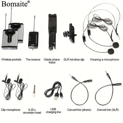 Audio Mixer, Wireless, Rechargeable, Bomaite, Lavalier for Live Sound