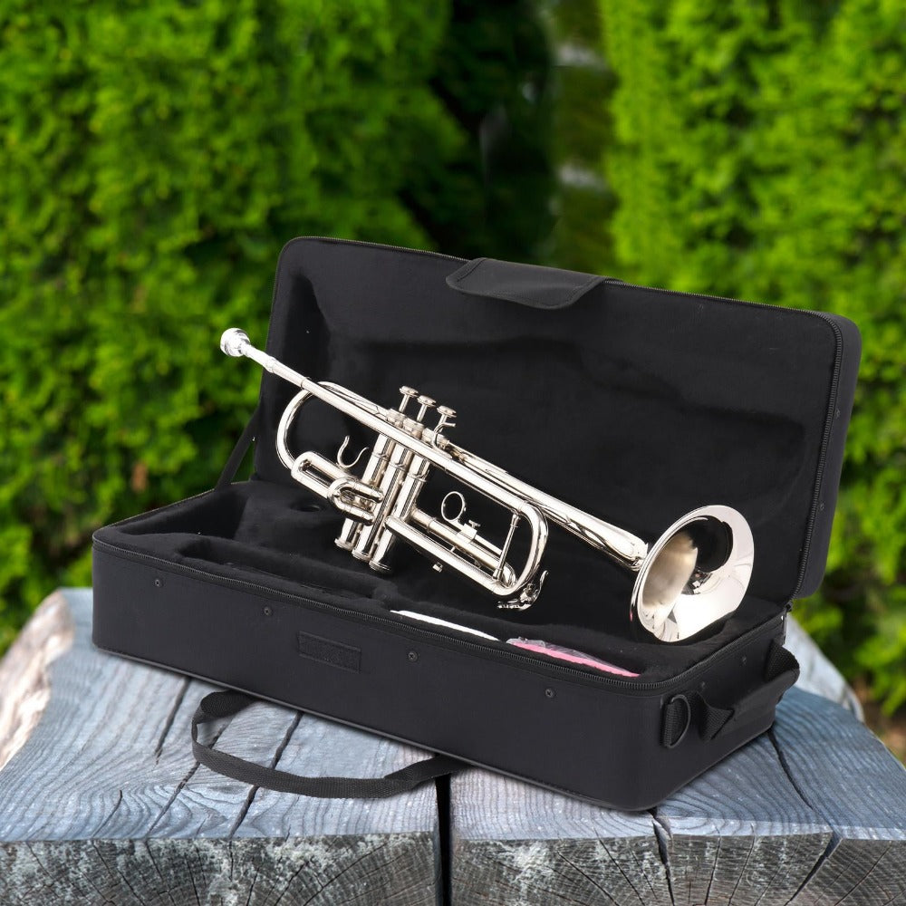 B-Flat Trumpet, 49 cm, 8.6 cm, Silver, Concert, Band for School Band