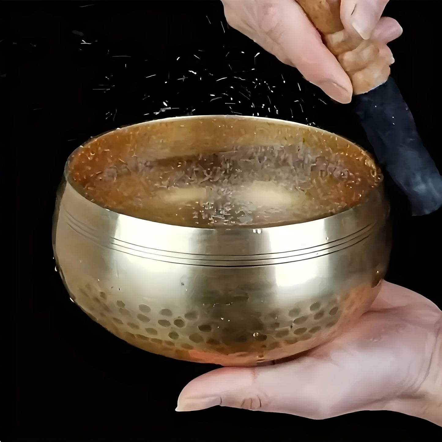 Large Nepalese Singing Bowl Set - with Mahogany Sticks|Handmade Copper Singing Bowls|Meditation Meditation Supplies|for Yoga, Meditation Meditation, Chakra Governance, Relax And Relaxation Calming Mood - Spiritual Gifts for Family And Friends