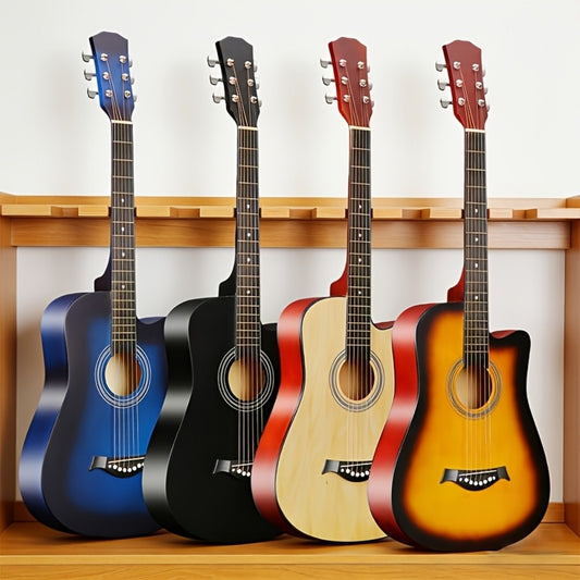 [Guitar Starter Kit] 38-Inch Wooden Classical Guitar Starter Kit, Includes Strings, Gig Bag, Strap, And Picks. Features Excellent Sound Projection, Stability, Comfortable Grip, And High-Quality Craftsmanship, Designed For Beginners' Home Practice And Perf