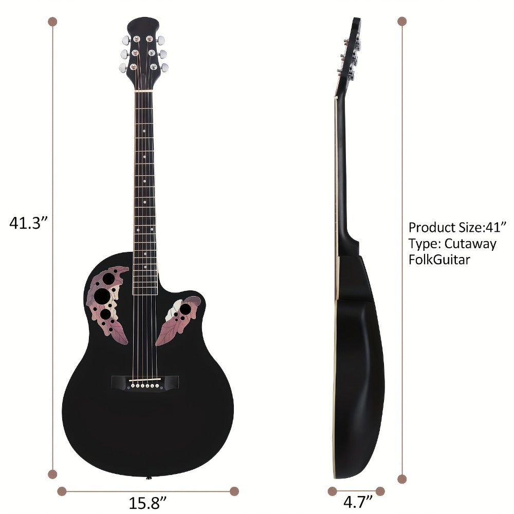 Acoustic Guitar, Adjustable, Full Size, Electric, 41-Inch for Lessons and Practice