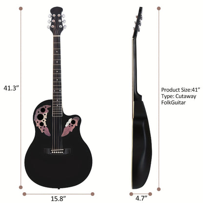 Acoustic Guitar, Adjustable, Full Size, Electric, 41-Inch for Lessons and Practice