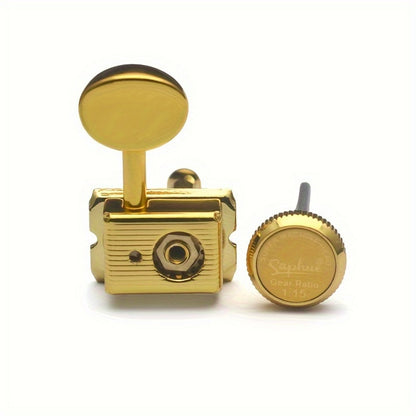 6-Inline Locking Guitar Tuners, 1:15 Ratio, Chrome or Gold Set