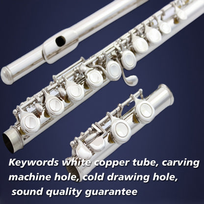 HOGSN 16-Hole Concert Flute in C with Hard Case and Cleaning Kit