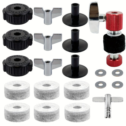 Cymbal Hardware Kit, 21pcs, Set, Standard for Maintaining And Mounting Drum Set Cymbals
