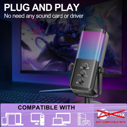 Recording Microphone, RGB, USB, Gaming, Game for Recording and Streaming