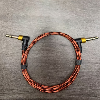 1-Pack LUTREE6.5 Audio Cable Male to Male TRS Two-Channel Balanced Power Amplifier Elbow Audio Cable Connecting Cable Double-Ended Docking Universal, Round Shape, Soft Disk Connectors, Ethernet Cable Type: Cat5e