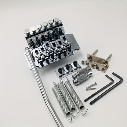 Aluminum Alloy Double Locking Tremolo Bridge System for Electric Guitar with Springs and Whammy Bar - Black