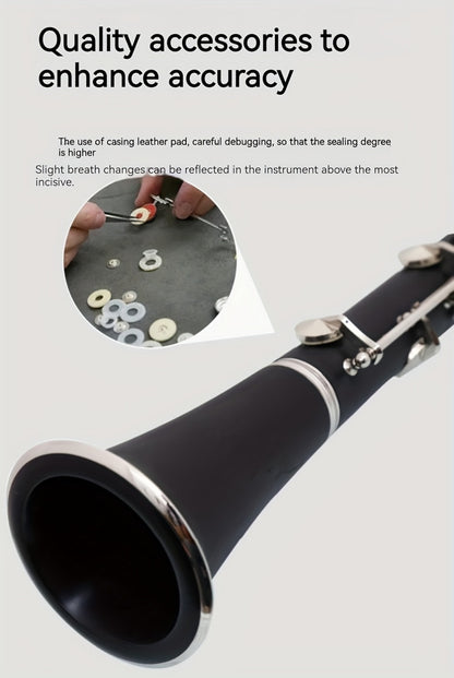 B-Flat Clarinet, HOGSN, 17-Key, Black for Lessons and Practice