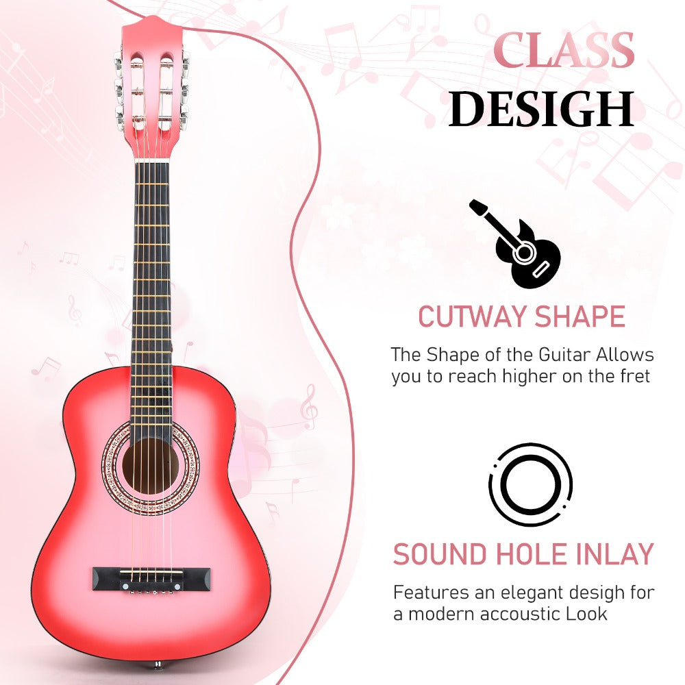 Acoustic Guitar, Black, 30-Inch, Basswood, Cutaway for Lessons and Practice