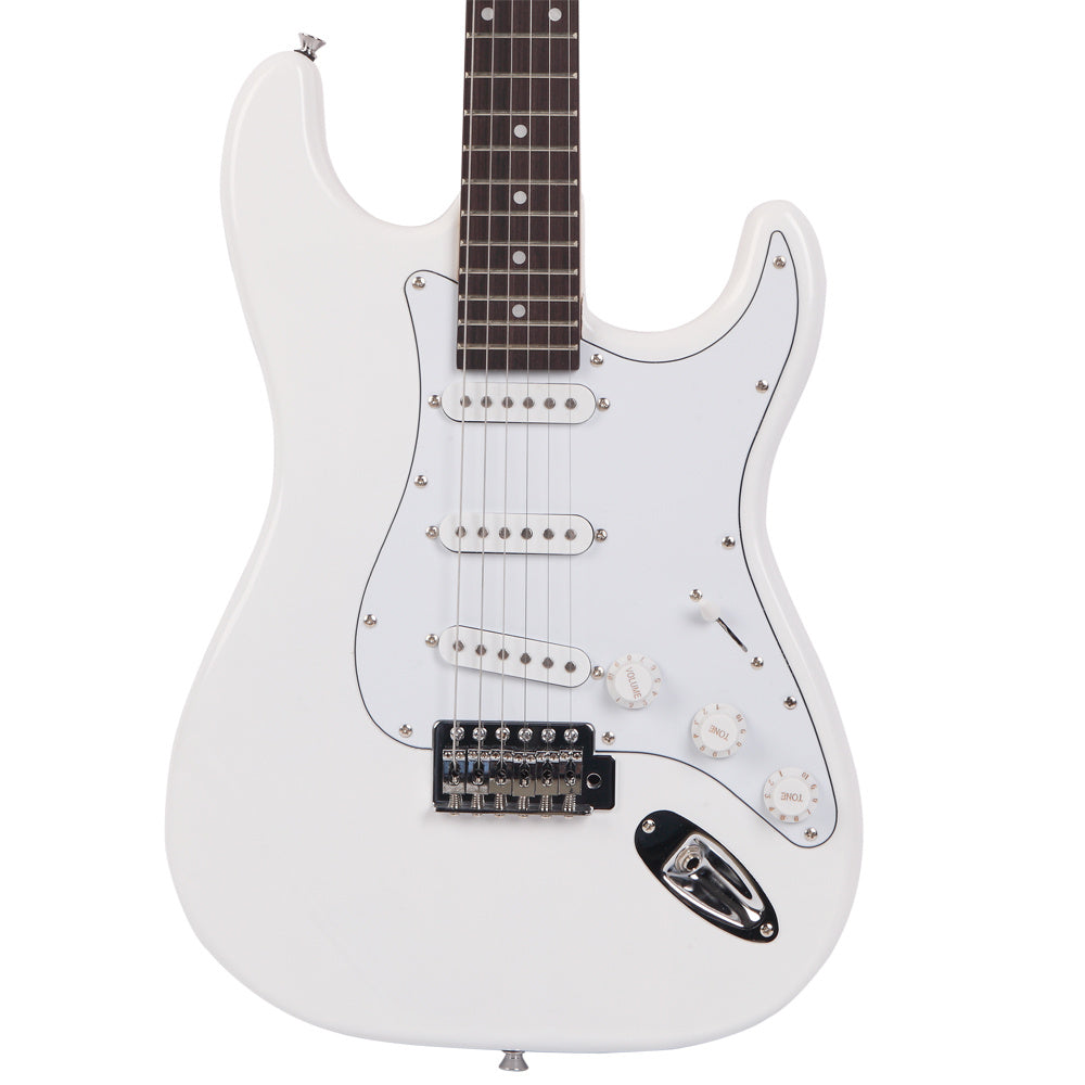 Rosewood Fingerboard Electric Guitar Black with White