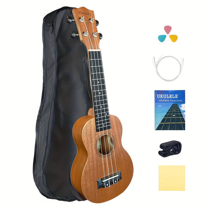 21 Inch 23 Inch Ukulele Beginner Kit, Include a Guitar Bag, Picks, String Cleaning Cloth, Strings, And a Booklet