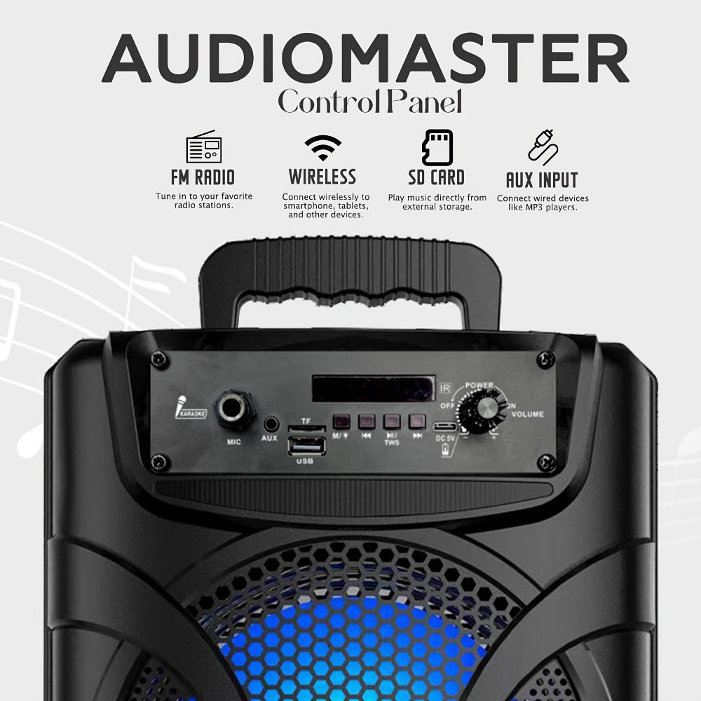 Portable PA Speaker, Bluetooth, Wireless, System, Rechargeable for Parties and Karaoke
