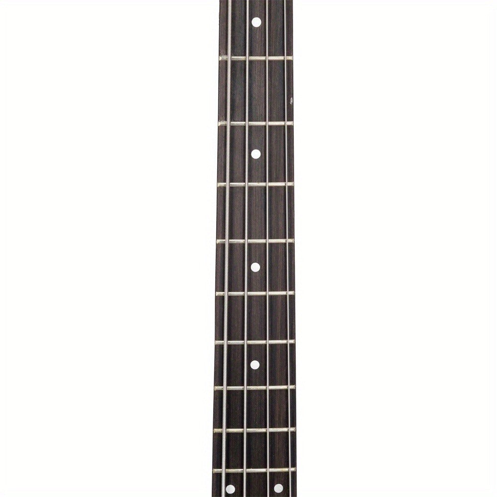 Electric Bass Guitar, Obsidian, Full Size, LEADZM, Burning, Fire for Lessons and Practice