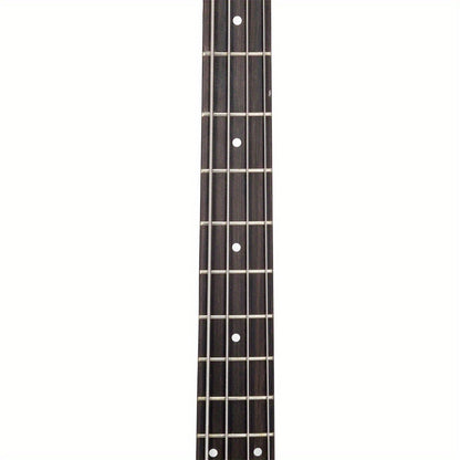 Electric Bass Guitar, Obsidian, Full Size, LEADZM, Burning, Fire for Lessons and Practice