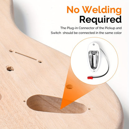Glarry DIY Electric Guitar Kit, 6 Strings Guitar Kit with Mahogany Wood Body Maple Neck for Beginner, All Components Included Build Your Own Guitar