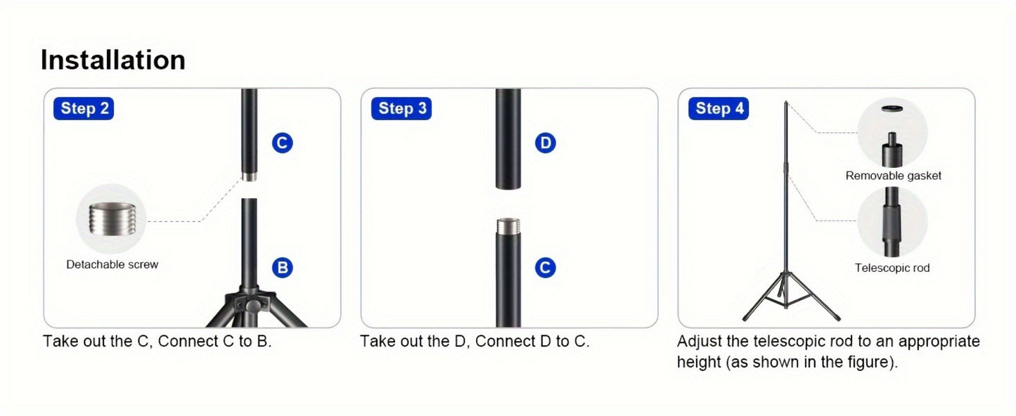 Portable Tripod Microphone Boom Stand with Clip and Carrying Bag