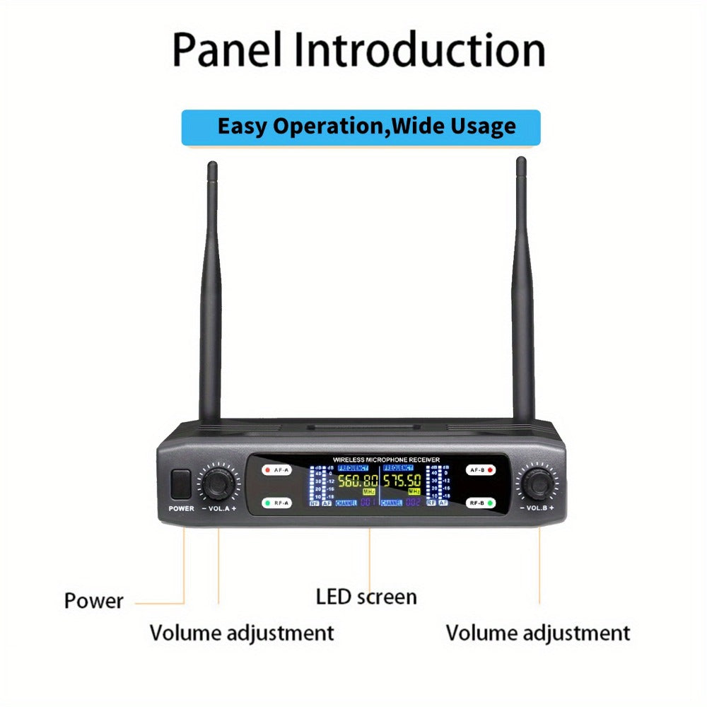 Recording Microphone, Wireless, 6.35mm, Dual, Channel for Recording and Streaming