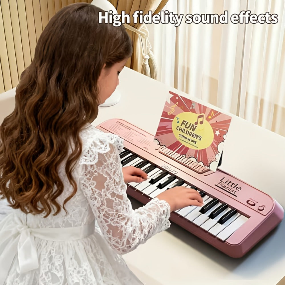 Mini Piano Keyboard, Blue, Portable, 37-key, Children for Basic Music Play And Portable