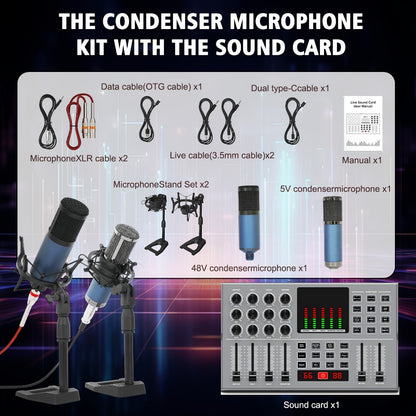 USB Audio Interface, 5V, Wireless, USB-C, Podcast, Microphone for Recording and Streaming