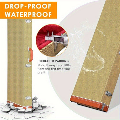Guitar Case, Portable, Yellow, Square, PVC for Storage and Travel