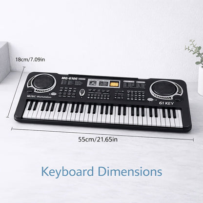 61-Key Keyboard Accessory Kit with Microphone, Sheet Music and Key Stickers