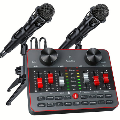 USB Audio Interface, Adjustable, USB, Podcast, Equipment for Recording and Streaming