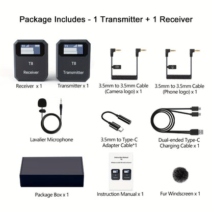 Recording Microphone, Wireless, 2.4 GHz Wireless, 2.4GHz for Recording and Streaming