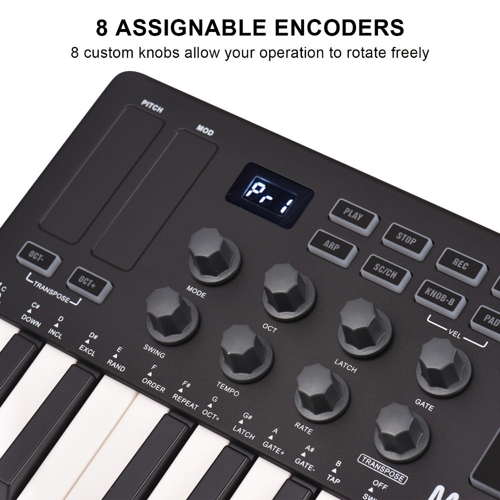 MIDI Pad Controller, RGB, Wireless, M-VAVE, 25-Key, Keyboard for Music Production