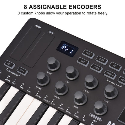 MIDI Pad Controller, RGB, Wireless, M-VAVE, 25-Key, Keyboard for Music Production