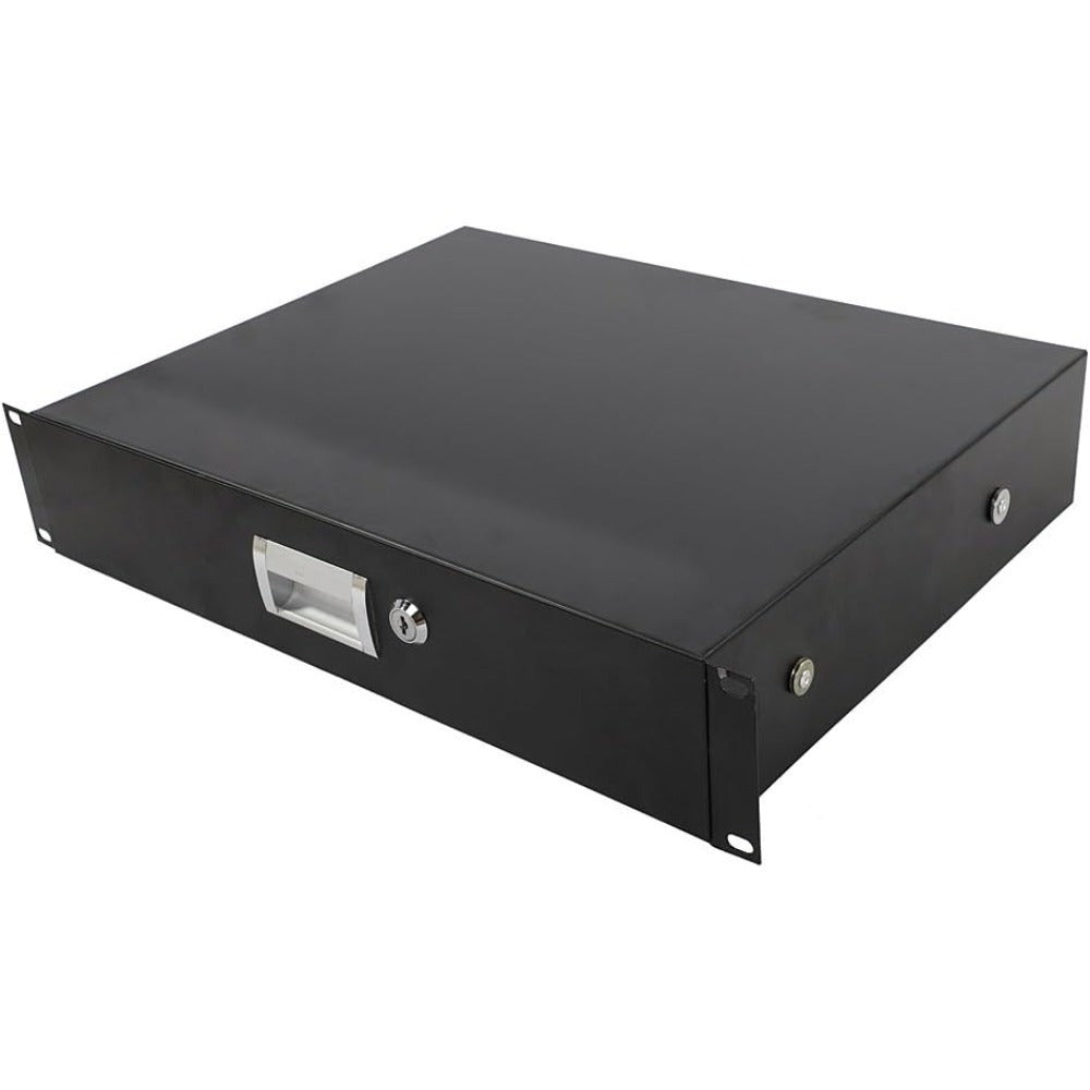 2U Rack Mount Drawer, Locking Storage for 19-Inch AV, Network and DJ Racks