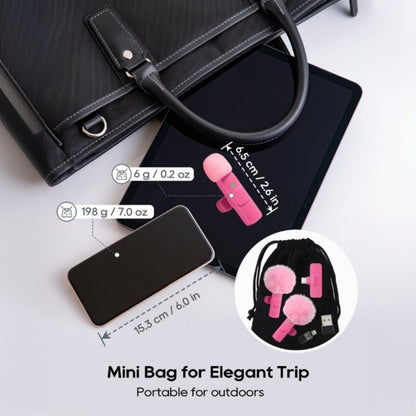 Recording Microphone, USB, Wireless, USB-C, 2pcs, Pink, Phone for Recording and Streaming
