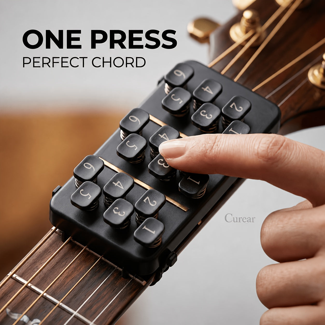 Portable Guitar Chord Presser, Guitar Chord Helper And Trainer For Acoustic Guitar, 110+ Chords One-Press Learning System, Easy Play Or Learning Tools For Beginners And Arthritis Player, Develop Confidence Quickly. Guitar Accessories Practice Kit