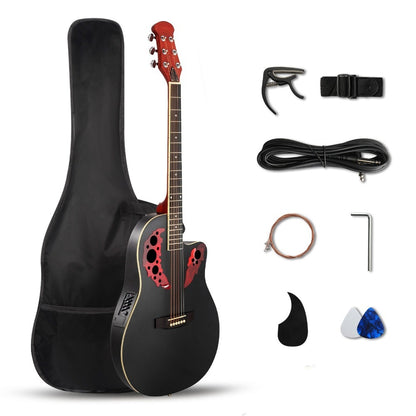 Acoustic Guitar, Blue, Full Size, BONNLO, 41In, Cutaway for Lessons and Practice