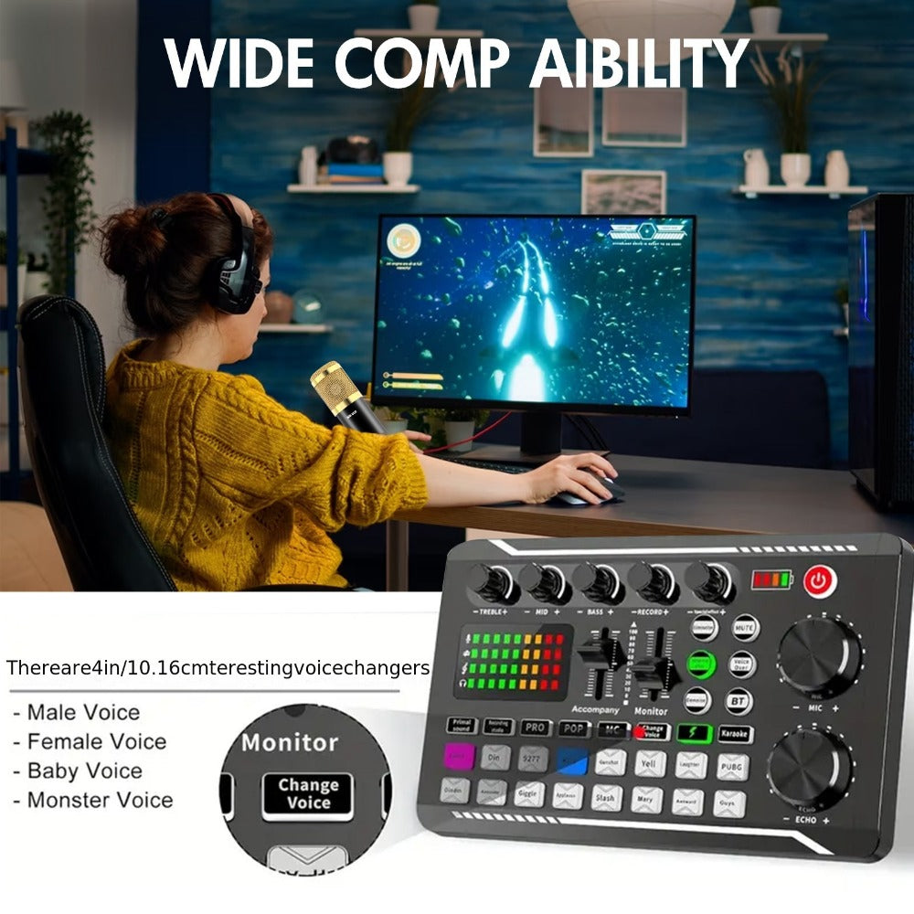 USB Audio Interface, 5V, Wireless, USB-C, Podcast, Microphone for Recording and Streaming