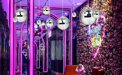 Disco Ball Decoration, 74pcs, Different, Sizes for Disco-Themed Parties