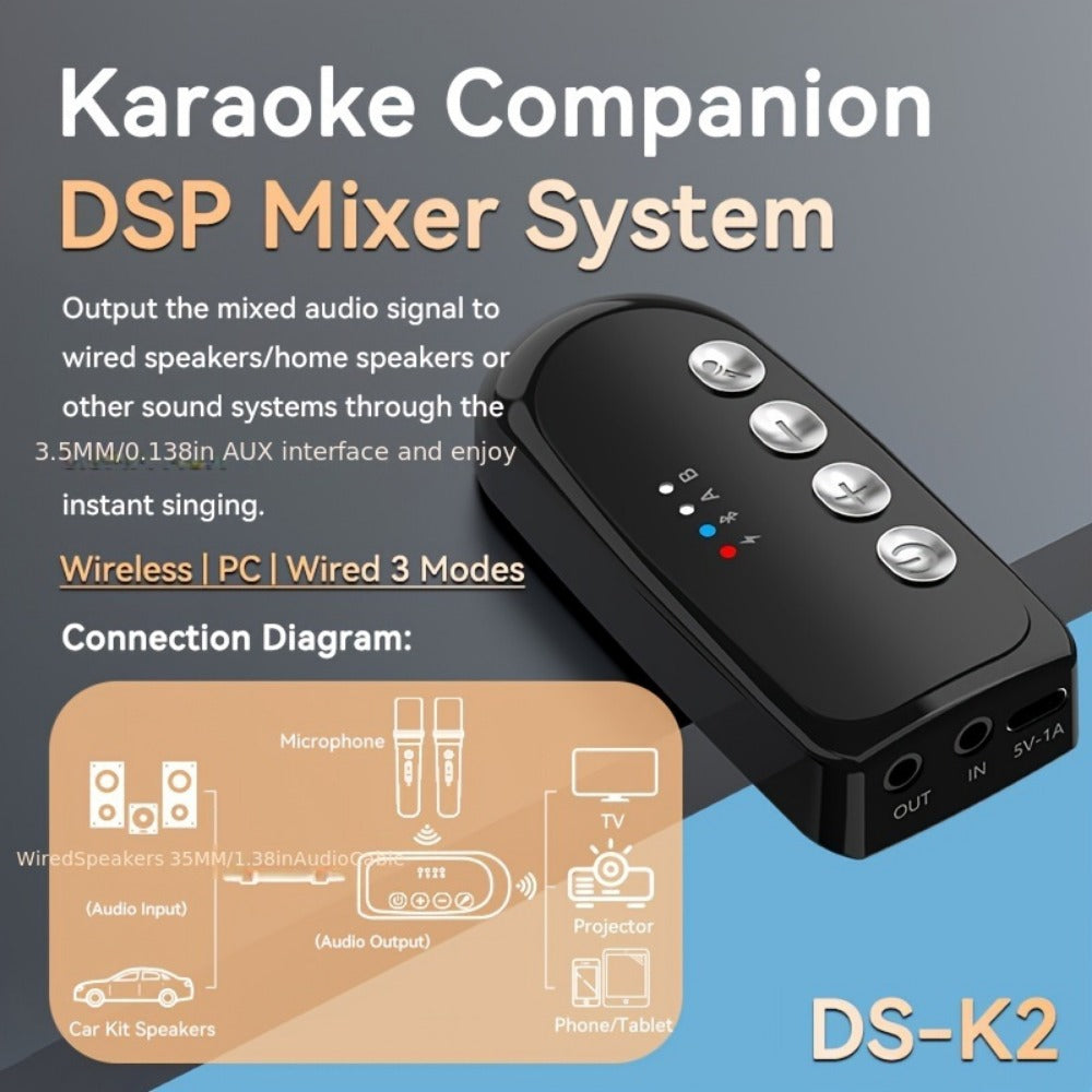 Portable Karaoke System, Stereo, RGB, Wireless, VAORLO, DS-K2, Machine for Parties