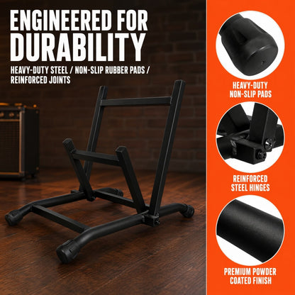 Guitar Stand, Foldable, Amp, Heavy, Duty for Holding And Displaying Guitars