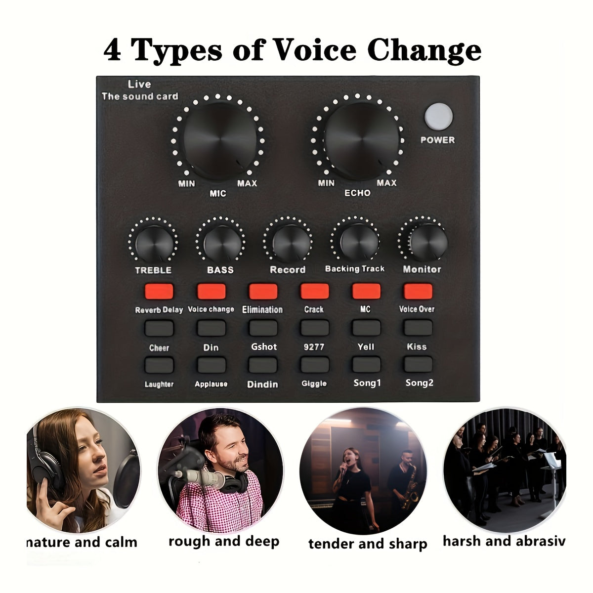 Podcast Equipment Bundle, Wired Microphone, with BM800 Podcast Microphone And V8 Sound Card, Voice Changer - Audio Interface - Perfect for Recording, Singing, Streaming And Gaming