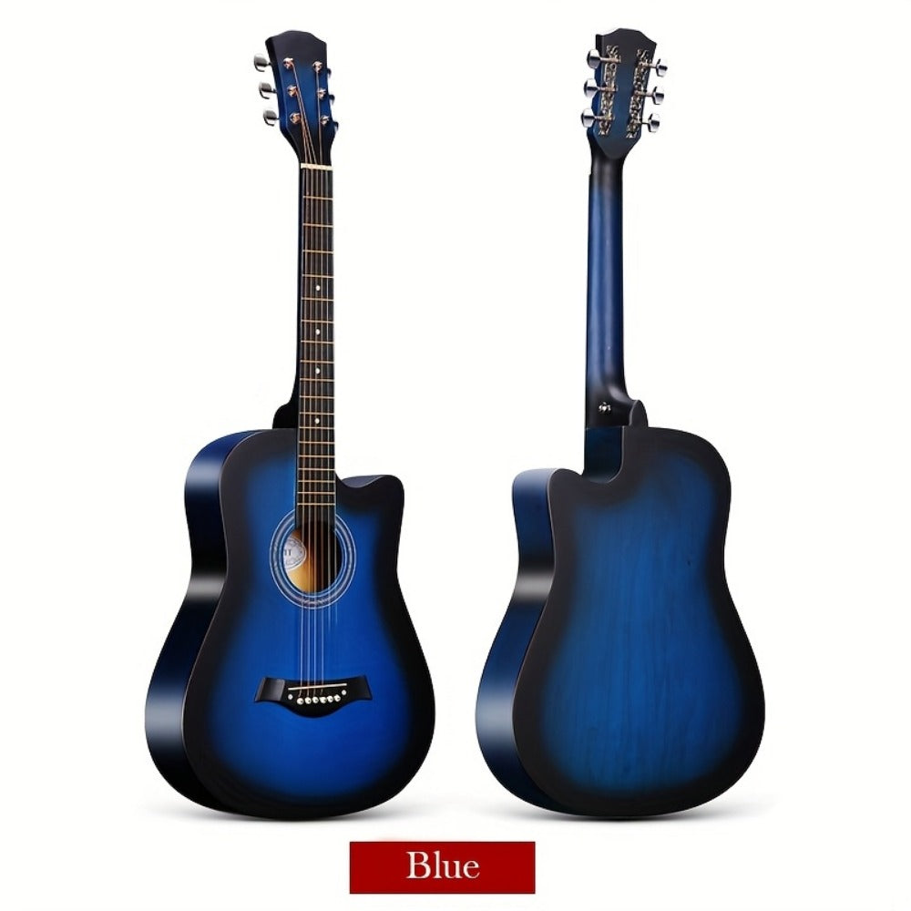 Acoustic Guitar, Blue-A, Full Size, Full-Size, Complete, Beginners for Lessons