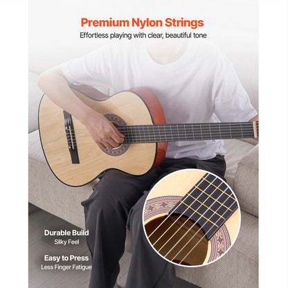Acoustic Guitar, VEVOR, Classical, Beginner for Lessons and Practice